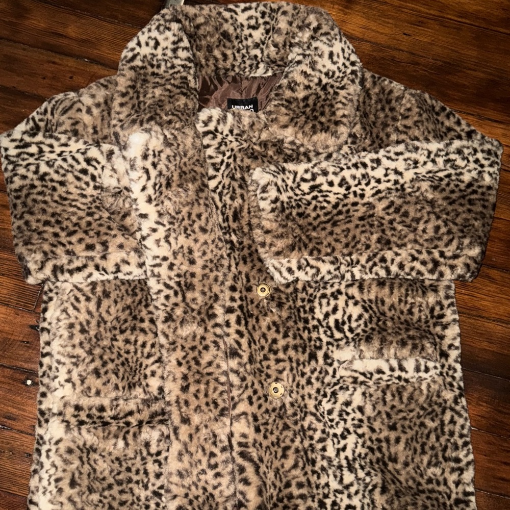 Leopard Print Faux Fur Coat